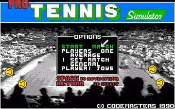 Pro Tennis Simulator screen shot title